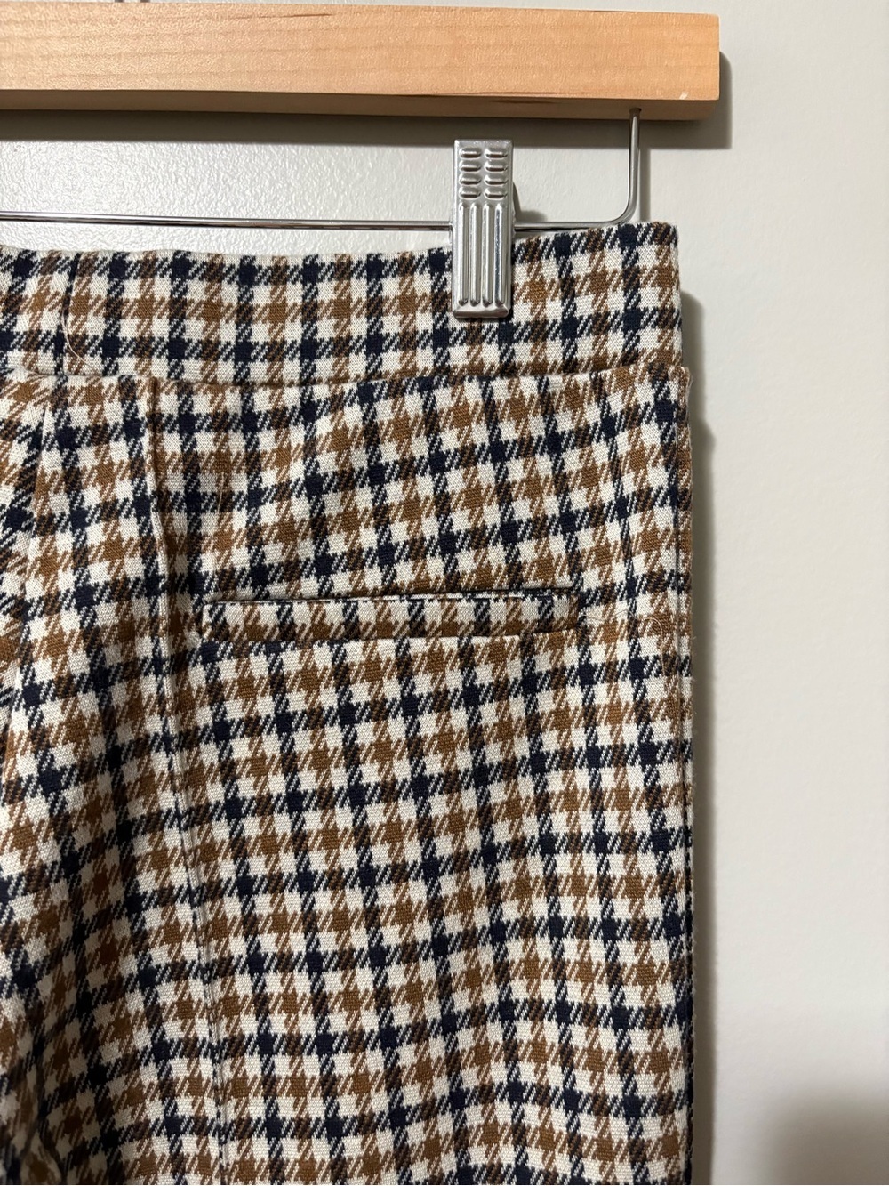 Part Two Pontas Straight Leg Mid Rise Pant Toasted Coconut Check Pattern - Picture 11 of 14